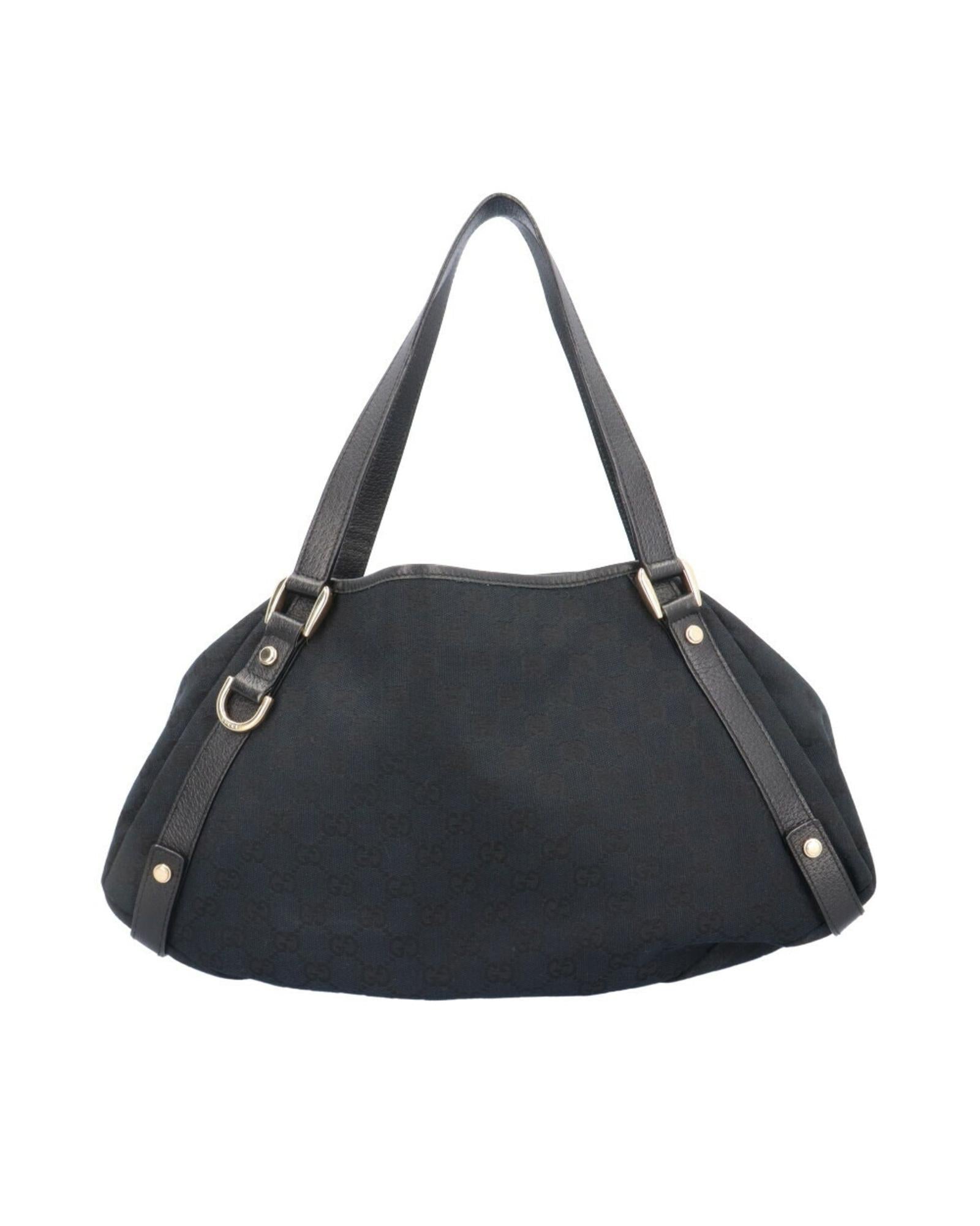 Gucci Black Canvas Shoulder Bag with Adjustable Straps - Stylish Crossbody Purse for Women, Perfect for Work, Travel & Everyday Use