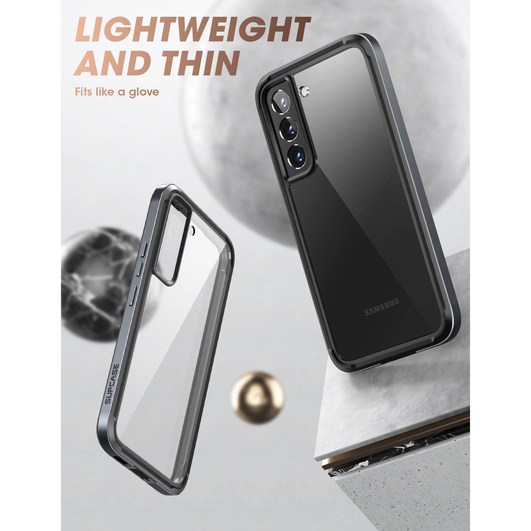Samsung Galaxy S22 Unicorn Beetle EDGE XT Protective Bumper Case - Shockproof & Slim Design - Perfect for Outdoor Activities, Travel & Daily Use (Black)