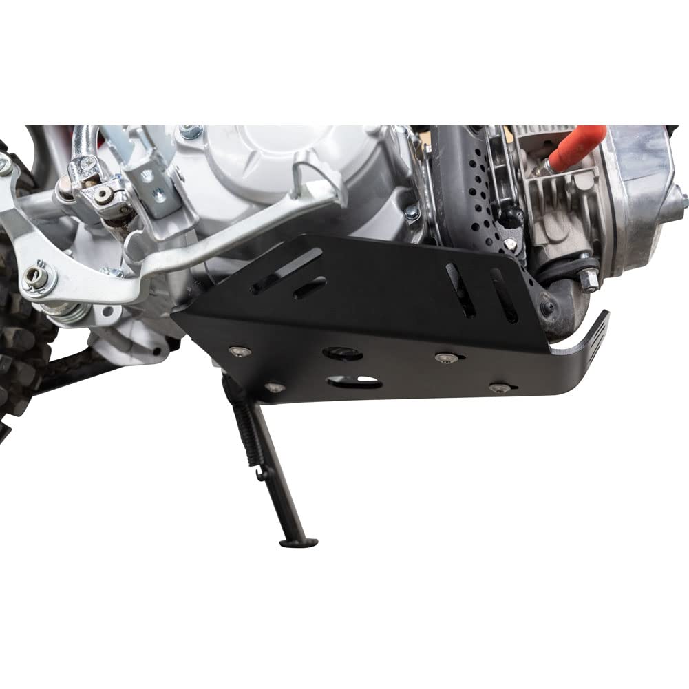 Tusk Aluminum Skid Plate Black - Compatible with Honda CRF110F 2019-2025 | Heavy-Duty Underbody Protection for Off-Road & Trail Riding