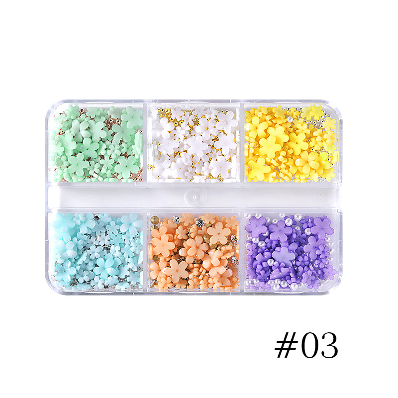 6 Grids 3D Flower Nail Art Decorations - DIY Manicure Designs for Wedding, Party & Special Occasions