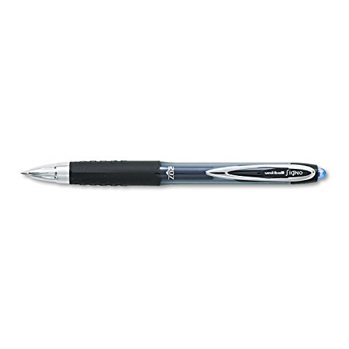 uni-ball 33951 Signo Gel 207 Retractable Roller Ball Pen - Medium Point, Blue Ink, Pack of 12 - Perfect for Office, School, Note-Taking & Gift Giving