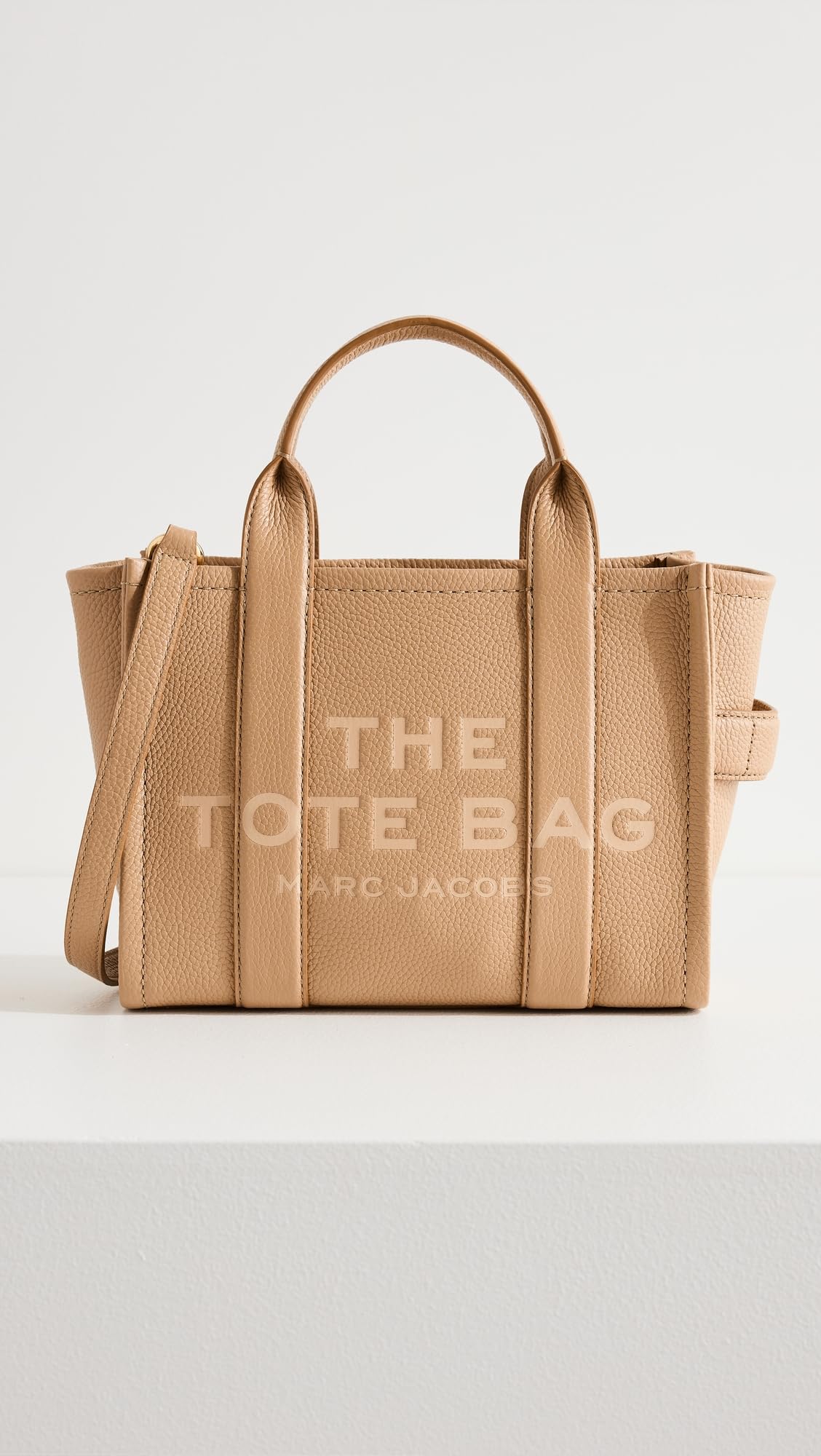 Marc Jacobs Women's The Small Tote Bag in Camel Tan - Stylish Leather Crossbody Purse for Work, Travel & Everyday Use