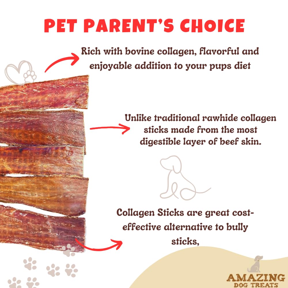 Premium Beef Esophagus Dog Treats - 6 Inch Natural Gullet Chews for Medium & Large Dogs (25-Pack) - High-Protein, Grain-Free, Long-Lasting Dental Chews for Aggressive Chewers - Perfect for Training, Teething & Dental Health
