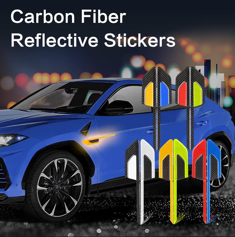 High Visibility Car Reflective Stickers - Anti-Collision Safety Decals for Vehicle Fenders (2-Pack, Red) | Night Driving Safety & Roadside Emergency Warning