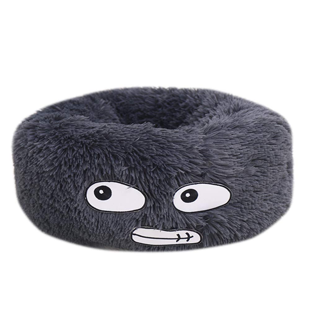 Soft Plush Gray Round Pet Bed for Small Dogs & Cats - Cozy Winter Warm Sleeping Mat for Puppies & Kittens - Perfect for Indoor Use in Living Room or Bedroom