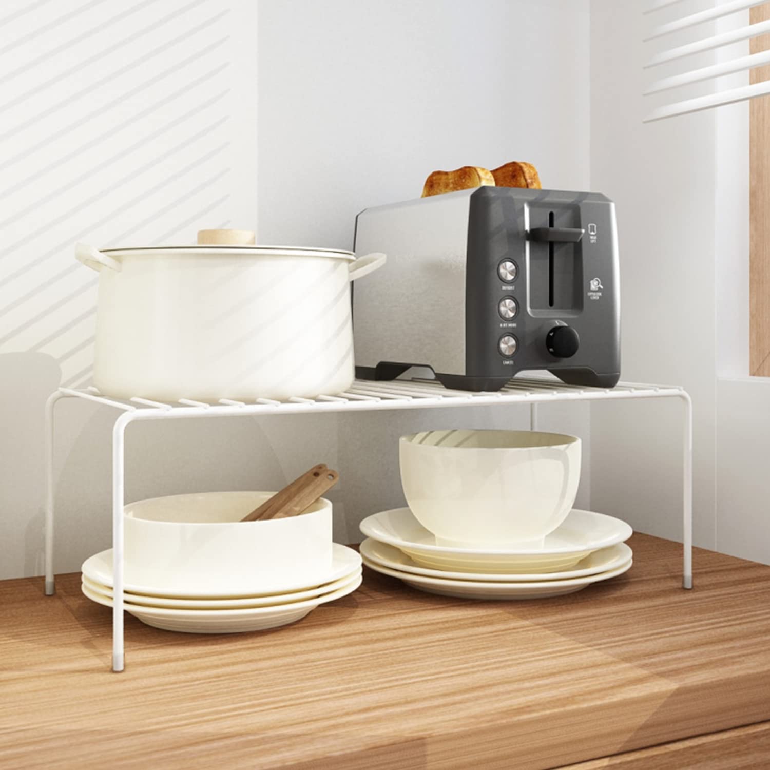 ARCCI 4-Pack Medium Kitchen Cabinet Shelf Organizer (13