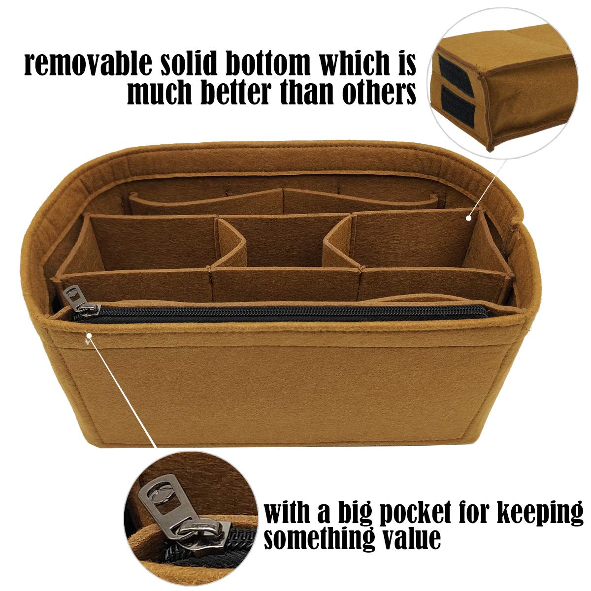 LEXSION Felt Purse Insert Organizer - Handbag Organizer for LV Speedy & Neverfull - Perfect for Travel, Work & Daily Use
