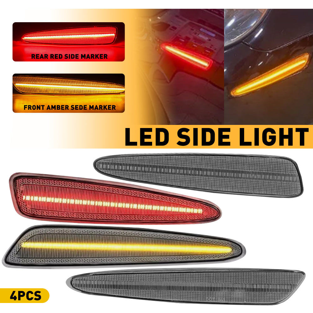 2005-2013 Chevy Corvette C6 Smoked LED Side Marker Lights - Front & Rear Replacement - Enhance Visibility & Style for Night Driving & Car Shows