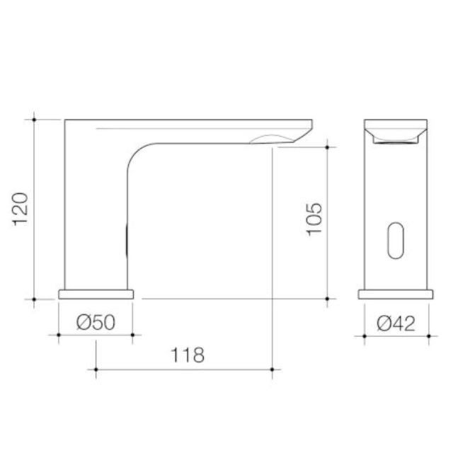 Caroma Urbane II Sensor Kitchen Faucet with Hob Mounted Outlet - Brushed Nickel Finish for Modern Home & Commercial Use