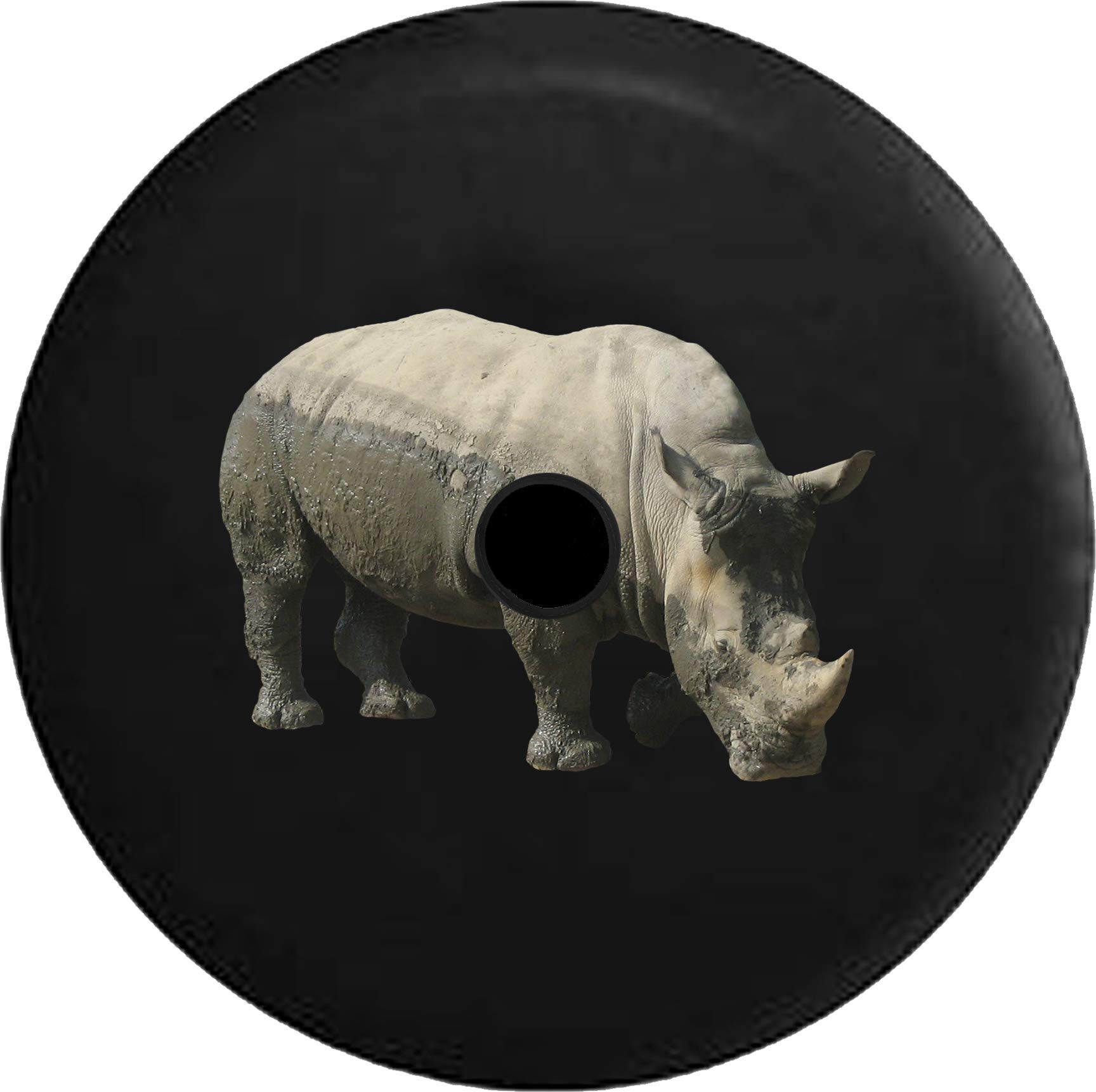 Pike Outdoors JL Series Spare Tire Cover with Backup Camera Hole - Muddy Grey & Rhino Black - 33 Inch - Durable Off-Road Protection for Jeep Wrangler & Adventure Vehicles