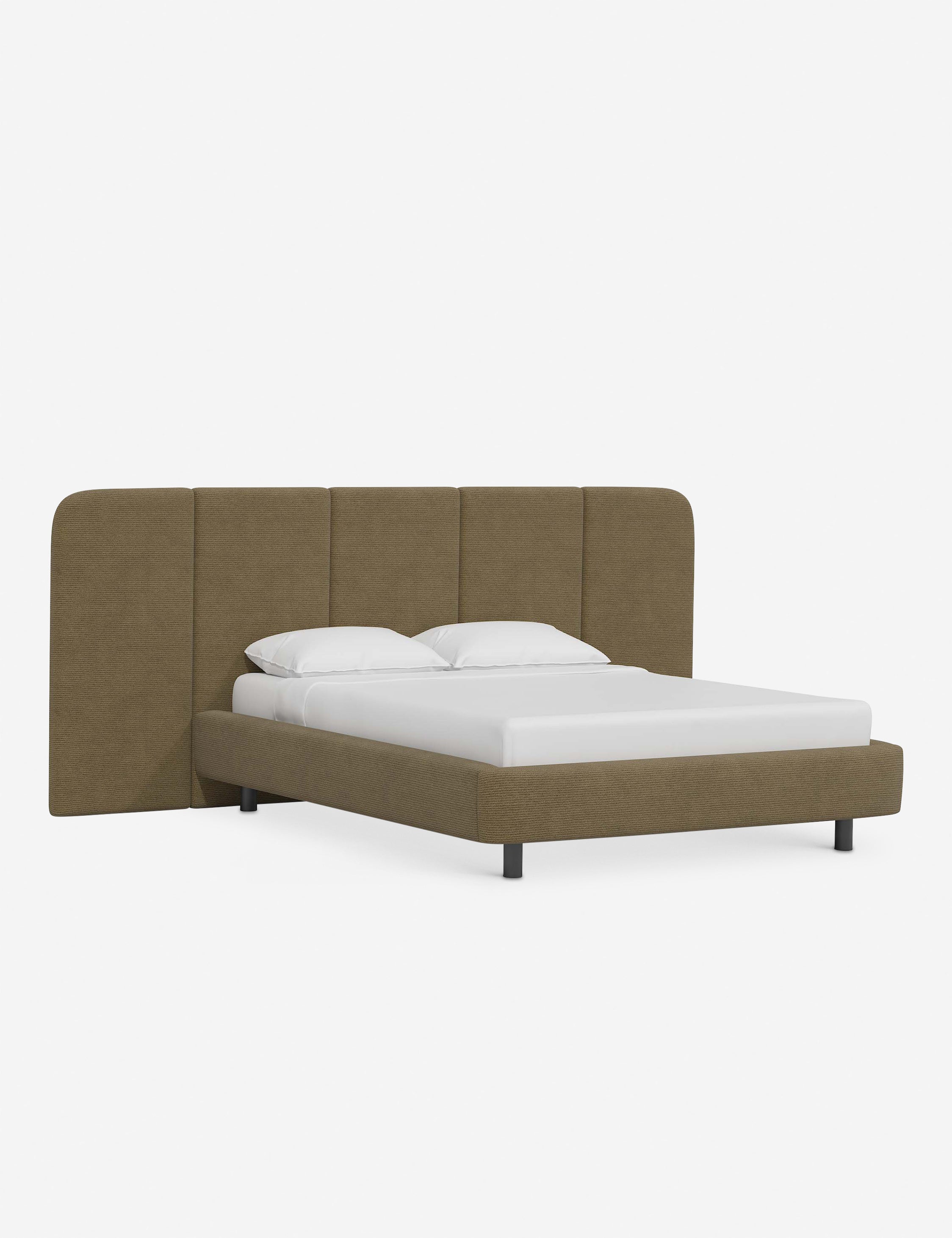 Emmett Platform Bed Frame - Queen Size Modern Minimalist Wooden Bed with Headboard - Perfect for Bedroom, Guest Room & Apartment
