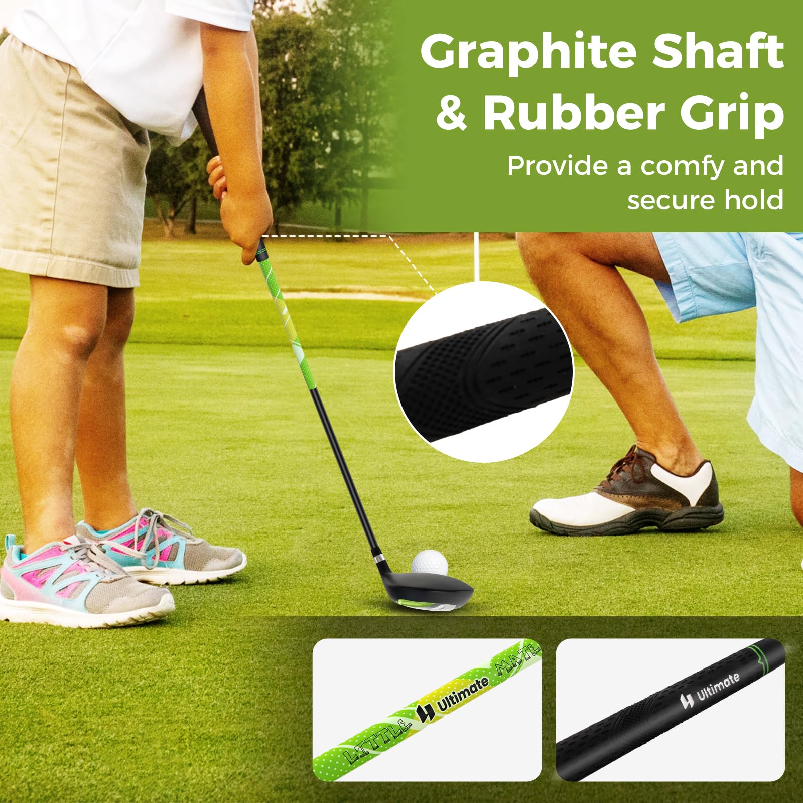 **Goplus Junior Complete Golf Club Set for Kids Ages 5-13 - Right Hand Golf Clubs with Stand Bag, Rain Hood - Perfect for Boys & Girls Learning Golf at Home, School, or Driving Range**