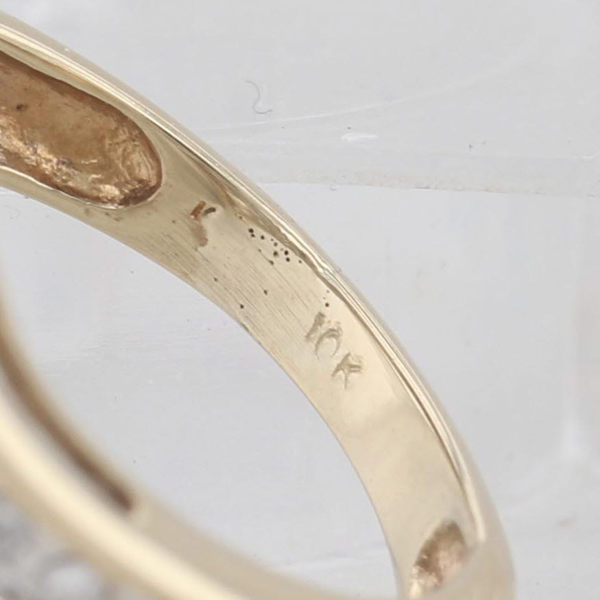 0.42ctw Diamond Scalloped Ring - 10k Yellow Gold Size 6.25 - Elegant Wedding Band, Anniversary Gift for Her, Perfect for Special Occasions & Everyday Wear