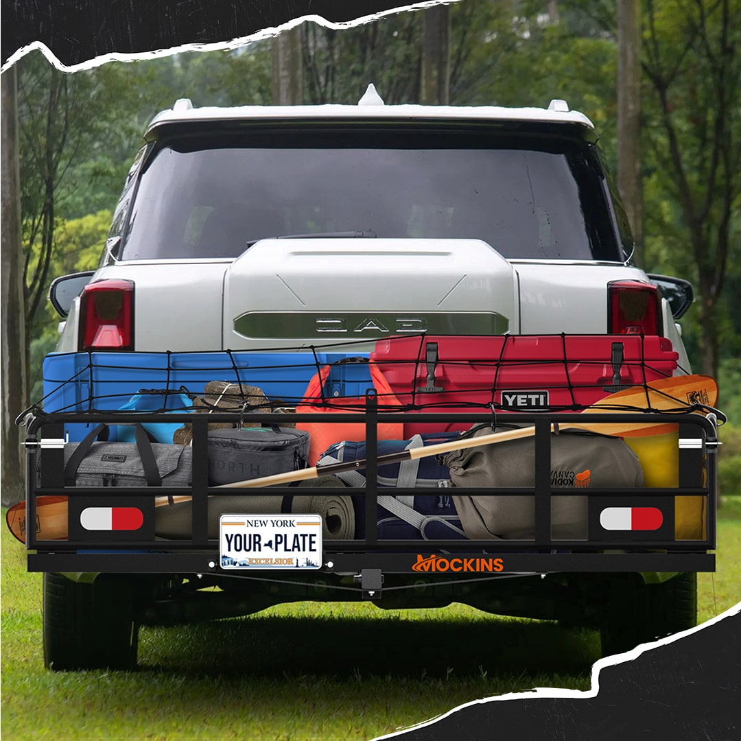 60x24x14 Heavy Duty High Rail Hitch Cargo Carrier - Perfect for Road Trips, Camping & Outdoor Adventures