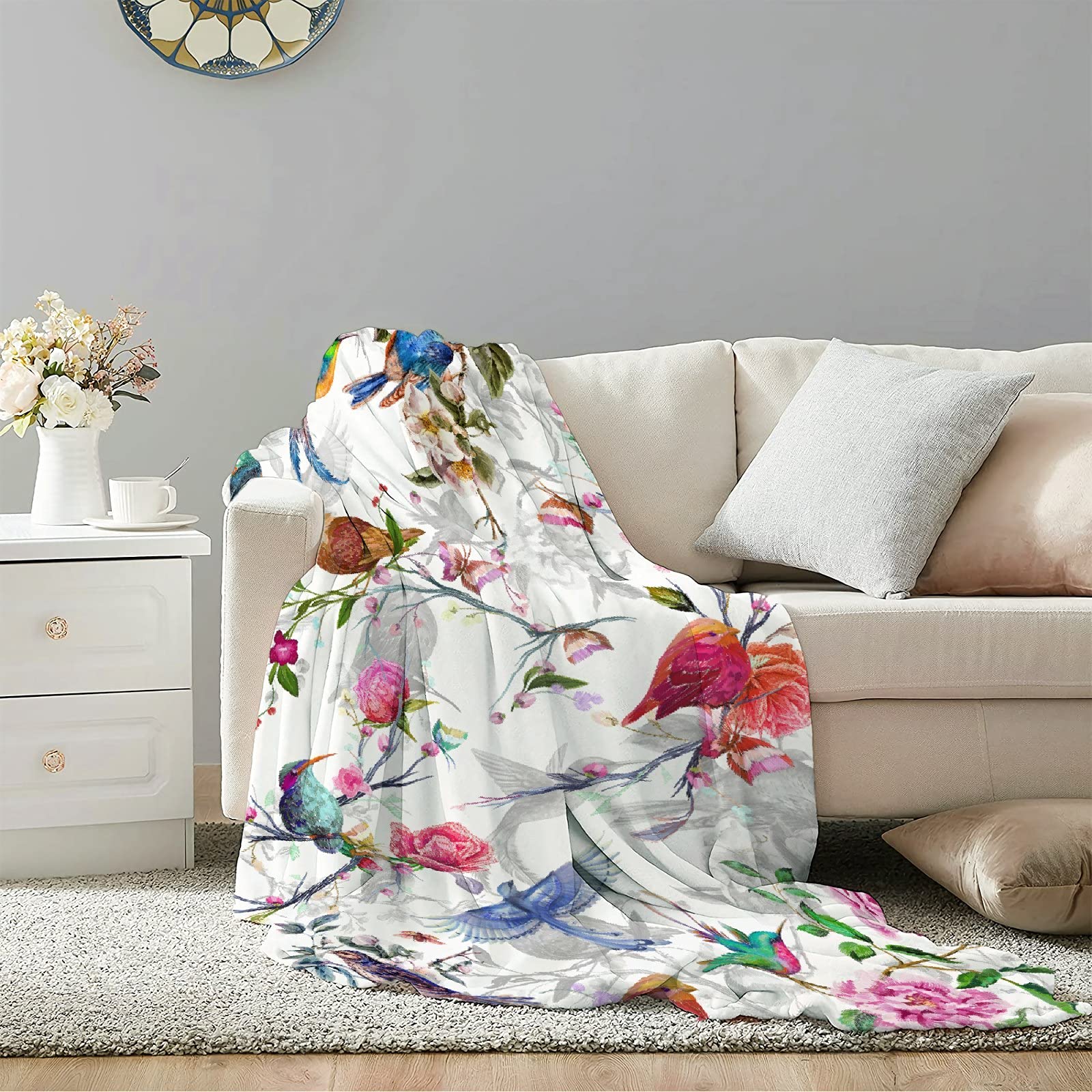 Soft Flannel Fleece Velvet Plush Throw Blanket - Personalized Cozy Fuzzy Warm Bedding Blanket for Family, 90