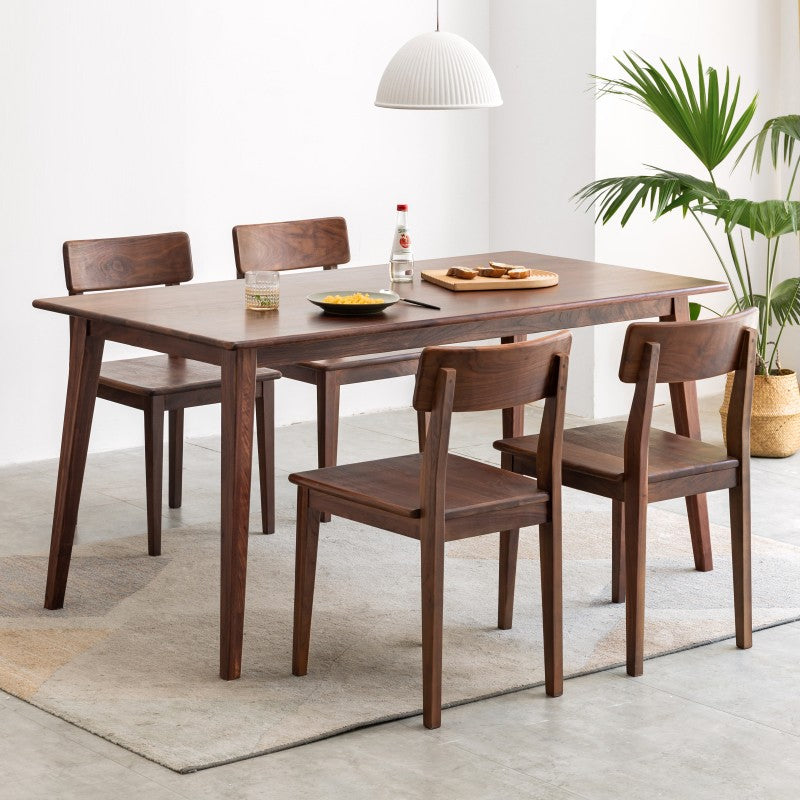 Premium Black Walnut Solid Wood Dining Table - Handcrafted Rustic Farmhouse Style - Perfect for Family Gatherings & Dinner Parties