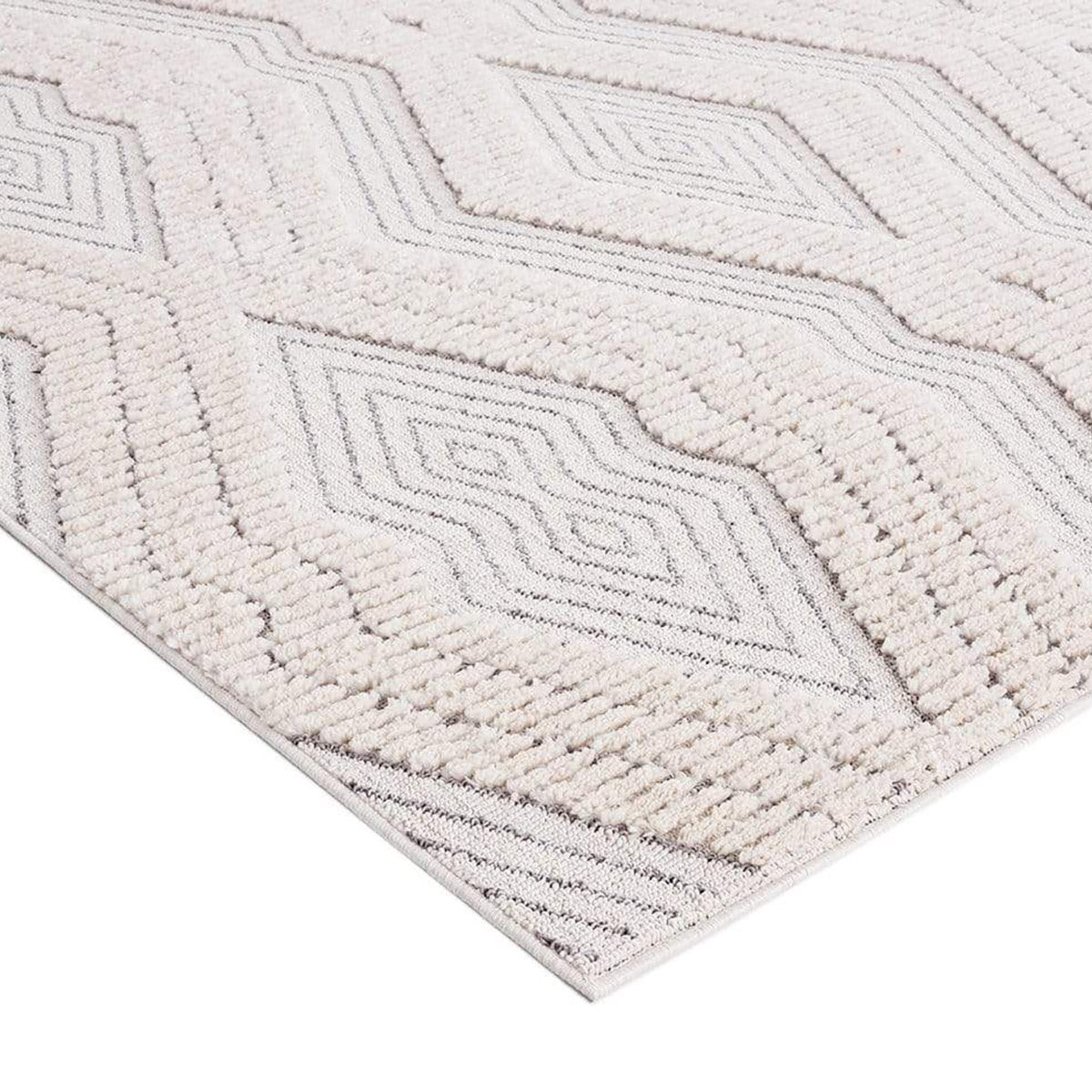Handmade Dayna Textured Diamond Tribal Rug - Boho Chic Area Rug for Living Room, Bedroom & Office Decor