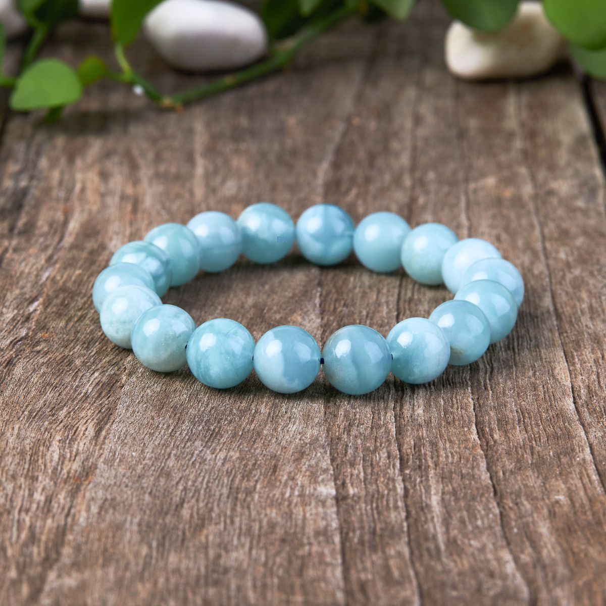 Blue Aquamarine Calming Bracelet for Stress Relief & Anxiety - Healing Crystal Jewelry for Meditation, Yoga & Spiritual Balance
