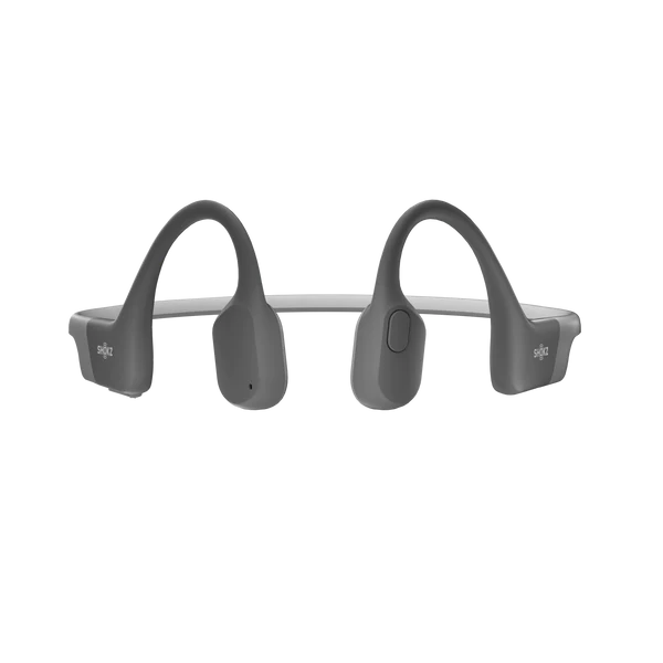Shokz OpenRun Grey - Premium Bone Conduction Headphones for Running, Cycling & Workouts - Wireless Bluetooth Sport Headset with Sweatproof Design & Secure Fit