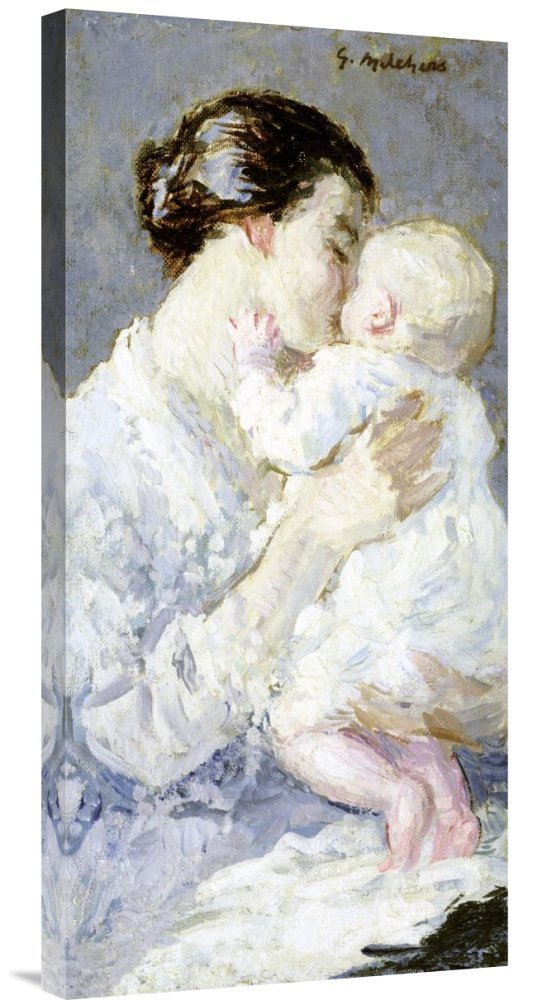 Julius Gari Melchers 'Julia Payne and Her Son Ivan' Gallery Wrap Giclee Canvas Wall Art Print - Premium Home Decor for Living Room, Bedroom & Office