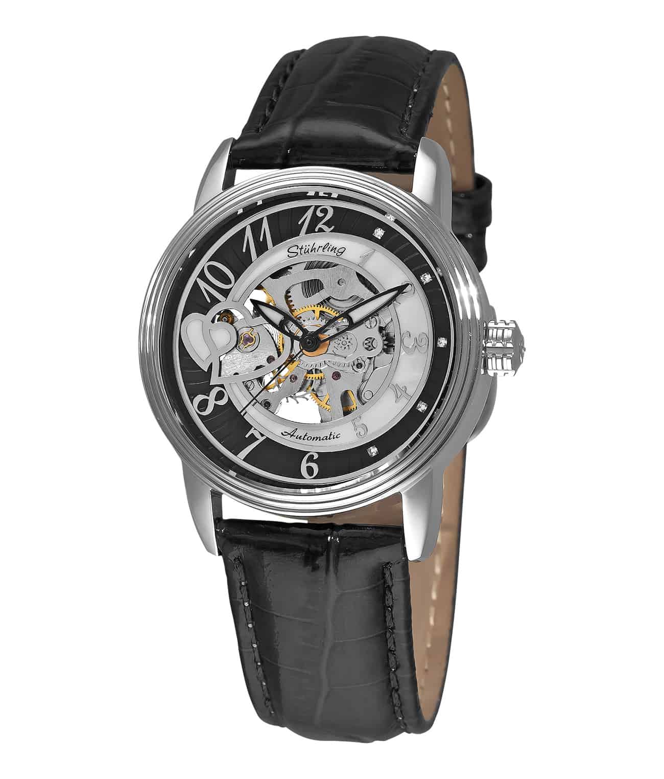 Black Dial / Silver Case / Black Leather Strap Tang Buckle