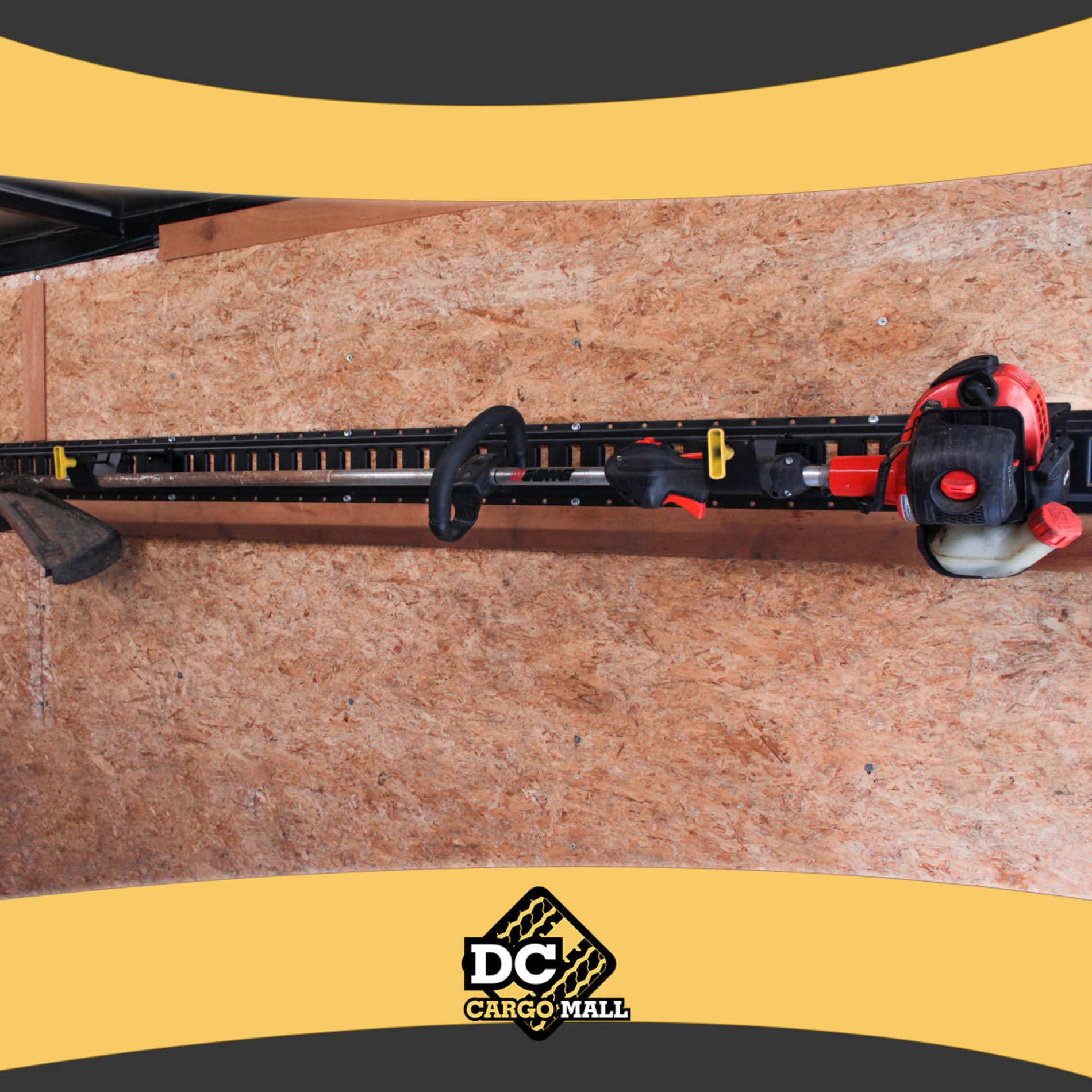 DC Cargo Enclosed Trailer Weed Eater Rack (2-Pack) – Heavy-Duty Steel Trimmer Mount for Weed Whackers & Hedge Trimmers – E-Track Tool Organizer for Trailers & Garages – Perfect for Landscaping Professionals & DIY Enthusiasts