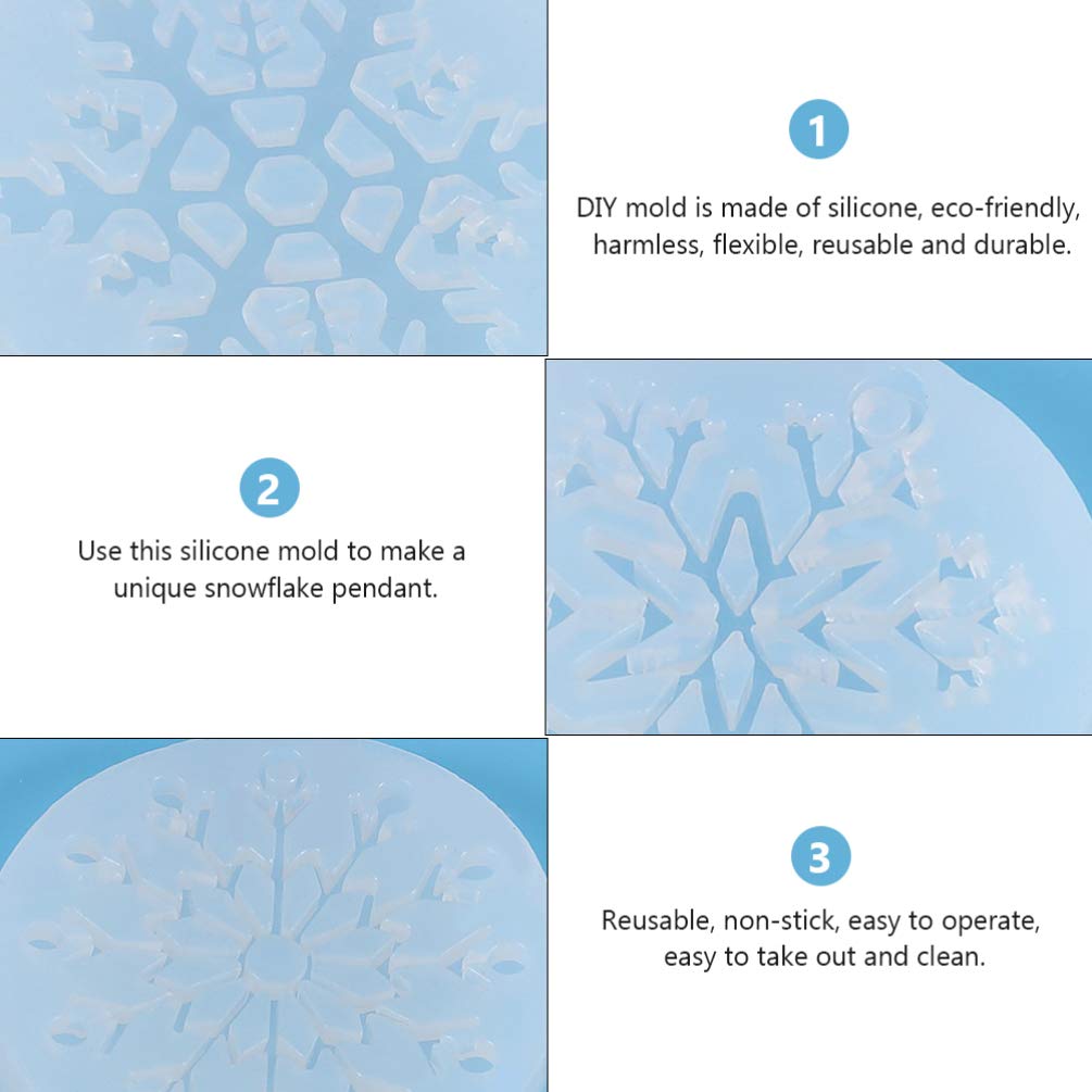 VOSAREA 11Pcs Snowflake Silicone Molds for Resin Casting, DIY Jewelry, Epoxy Coasters, Fudge & Pendant Making - Perfect for Christmas Decor, Craft Projects & Gift Making