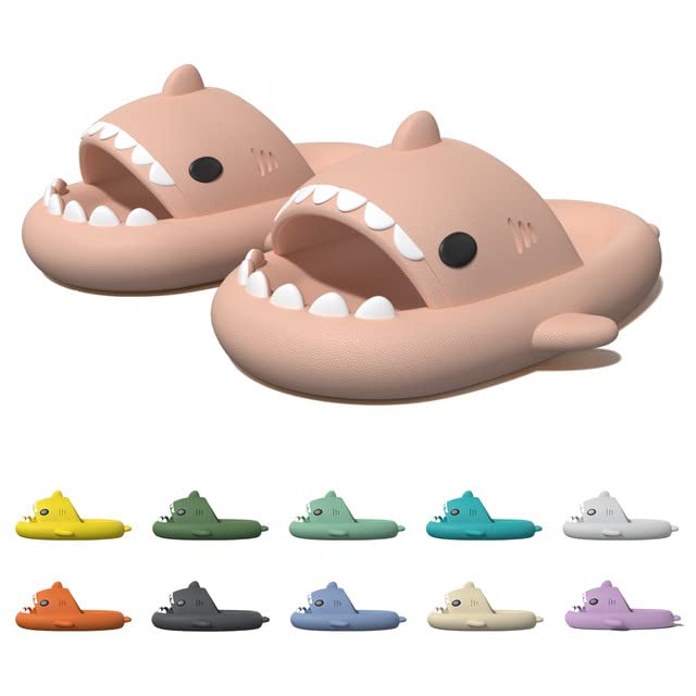 Geywhey Shark Slippers - Fashionable Non-Slip Beach Sandals for Women & Men, Soft Comfortable Summer House Shoes - Perfect for Poolside, Beach Vacation, and Indoor Lounging