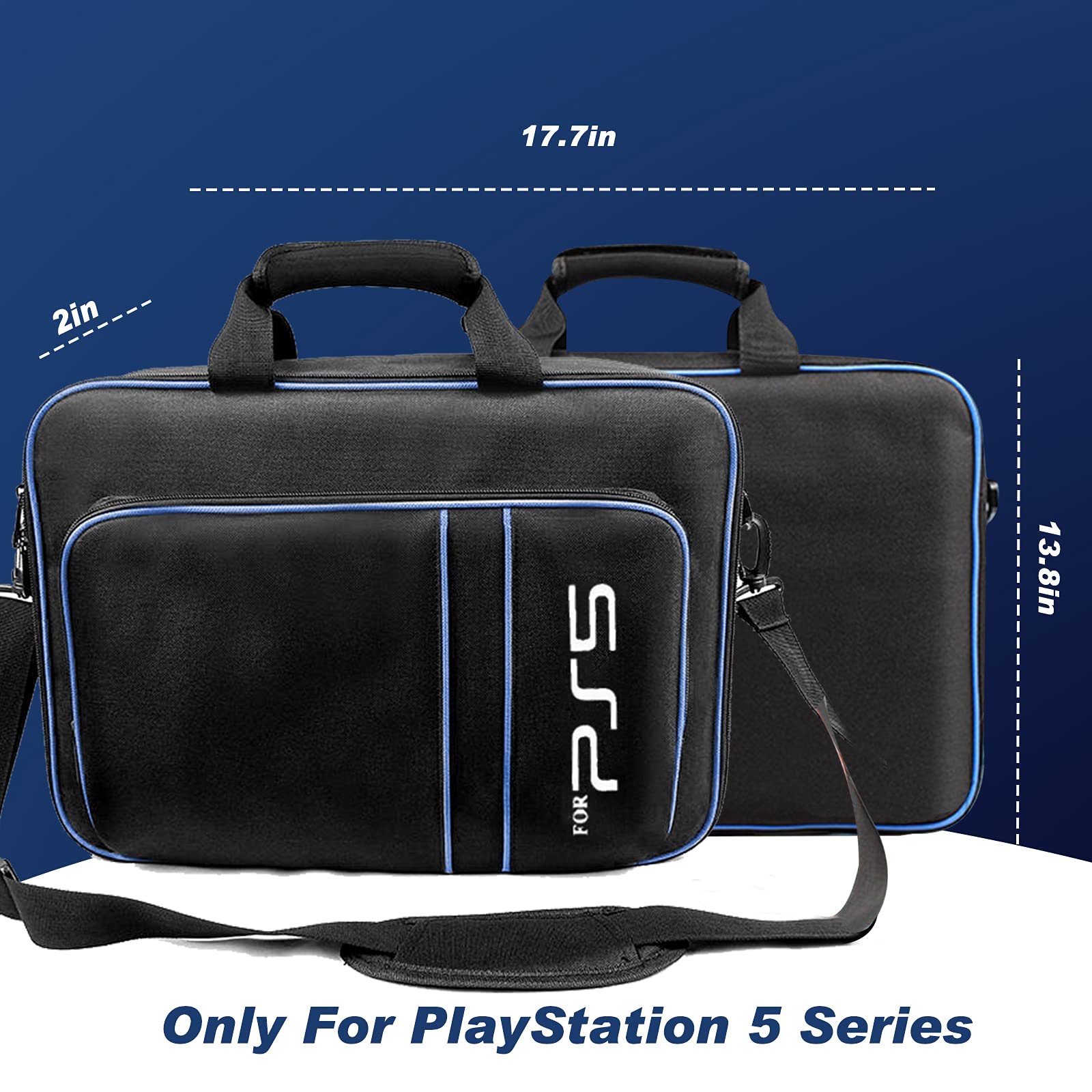 PS5 Carrying Case for Console & Controller - Protective Travel Bag with Storage Pockets for Disc/Digital Edition PS5, Game Cards & HDMI Cables - Perfect for Gaming On-The-Go & Travel Accessories