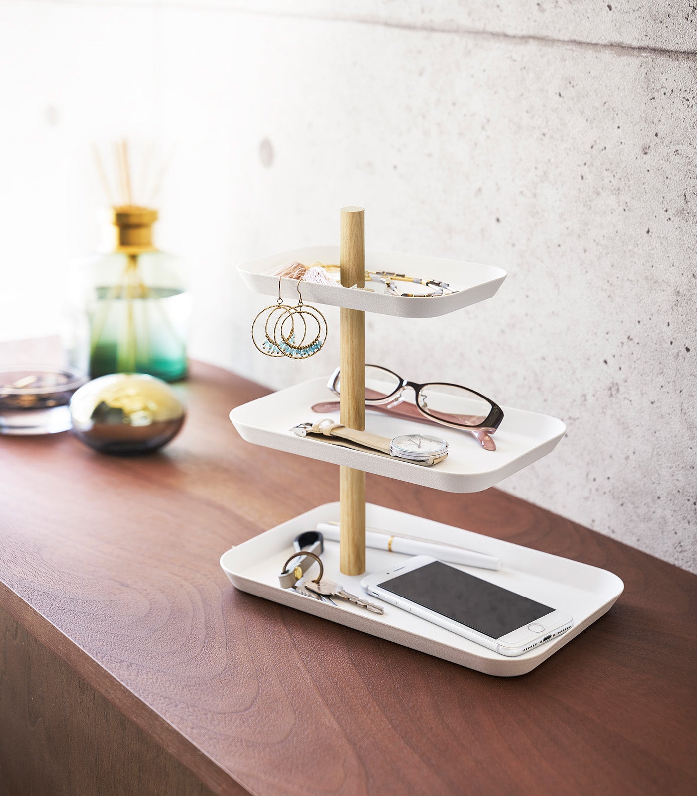 3-Tier Steel Accessory Tray - Organize Jewelry, Makeup & Small Items - Perfect for Vanity, Bathroom & Bedroom Storage