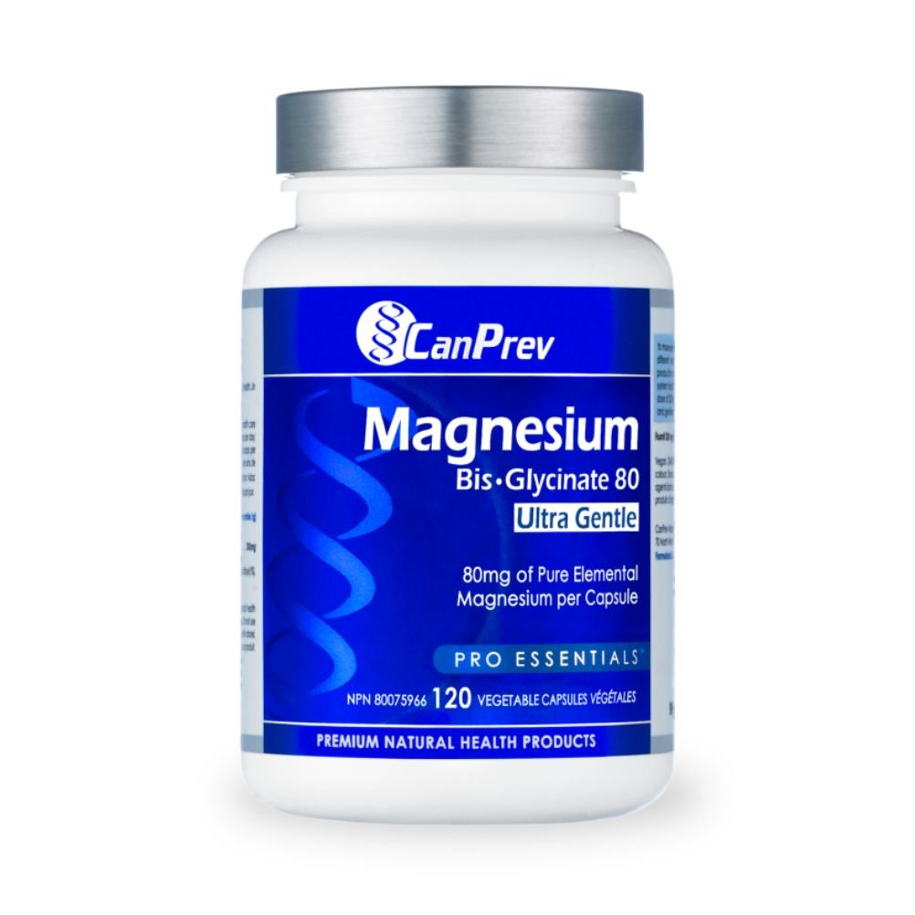CanPrev Magnesium Bisglycinate 140mg Extra Gentle - 120 Vegan Capsules for Stress Relief, Muscle Relaxation & Better Sleep