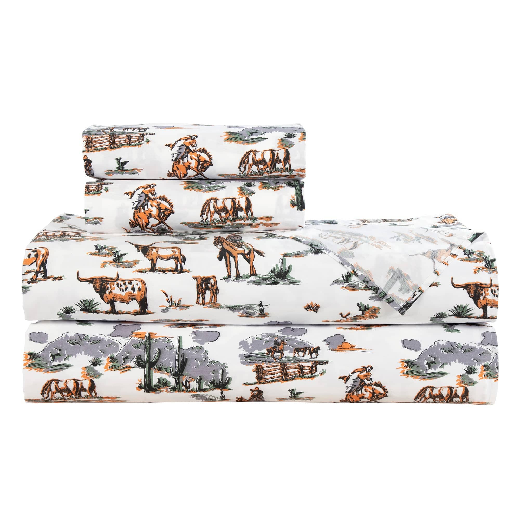 200 Thread Count Cotton Sheet Set - Soft & Breathable Bedding for Ranch Life - Perfect for Farmhouse, Country Style, or Rustic Home Decor