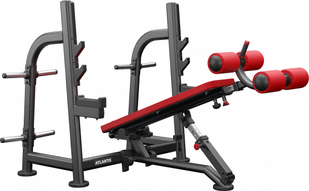 ATLANTIS Olympic Flat & Decline Bench Press - Professional Strength Training Equipment for Home & Commercial Gyms | Perfect for Weightlifting, Bodybuilding & CrossFit Workouts