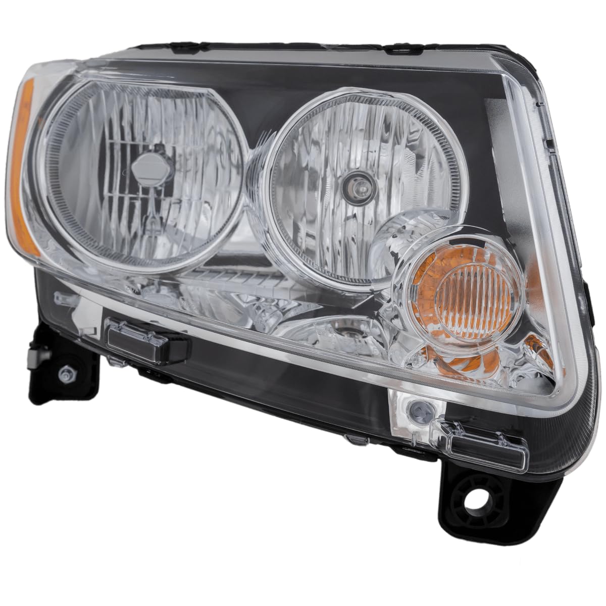 Compatible with Compass 11-13 Head LAMP RH Assembly - Standard Type Code LMB (13-13, Without Black Trim) | Replacement Part for Jeep Compass Headlight | Perfect for Off-Roading & Night Driving