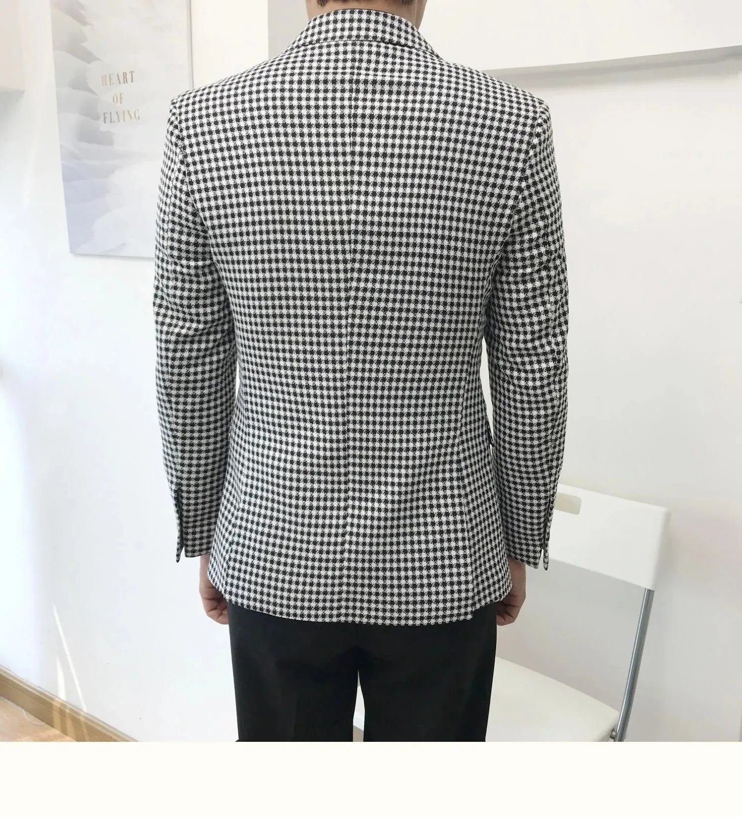 Federico Houndstooth Prom Suit for Men - Classic Black & White Checkered Tuxedo - Perfect for Prom Night, Homecoming & Formal Events