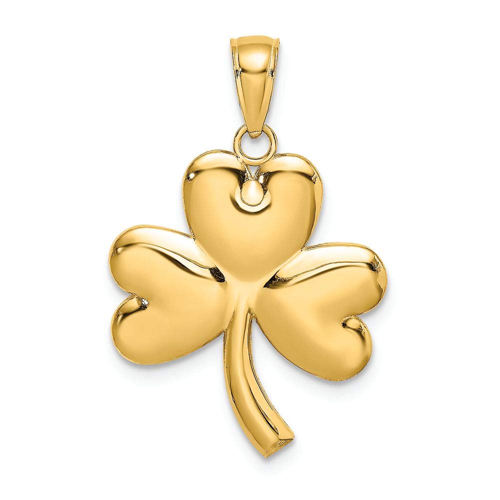 14K Yellow Gold 3 Leaf Clover Polish Charm Pendant - FJC Finejewelers | Elegant Irish Jewelry for Women, Perfect for St. Patrick's Day Gifts & Everyday Wear