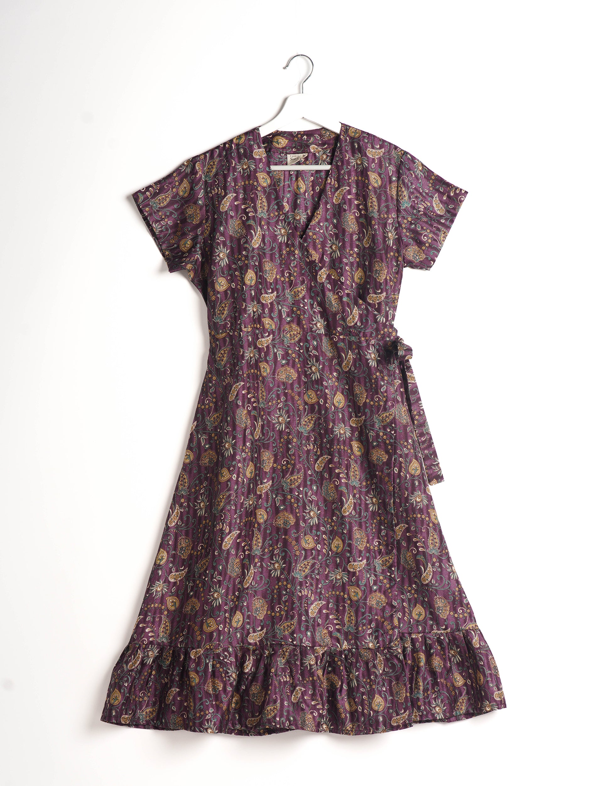 Elegant Midi Wrap Dress for Women - Flattering A-Line Fit, V-Neck & Belted Waist - Perfect for Office, Date Night & Special Occasions