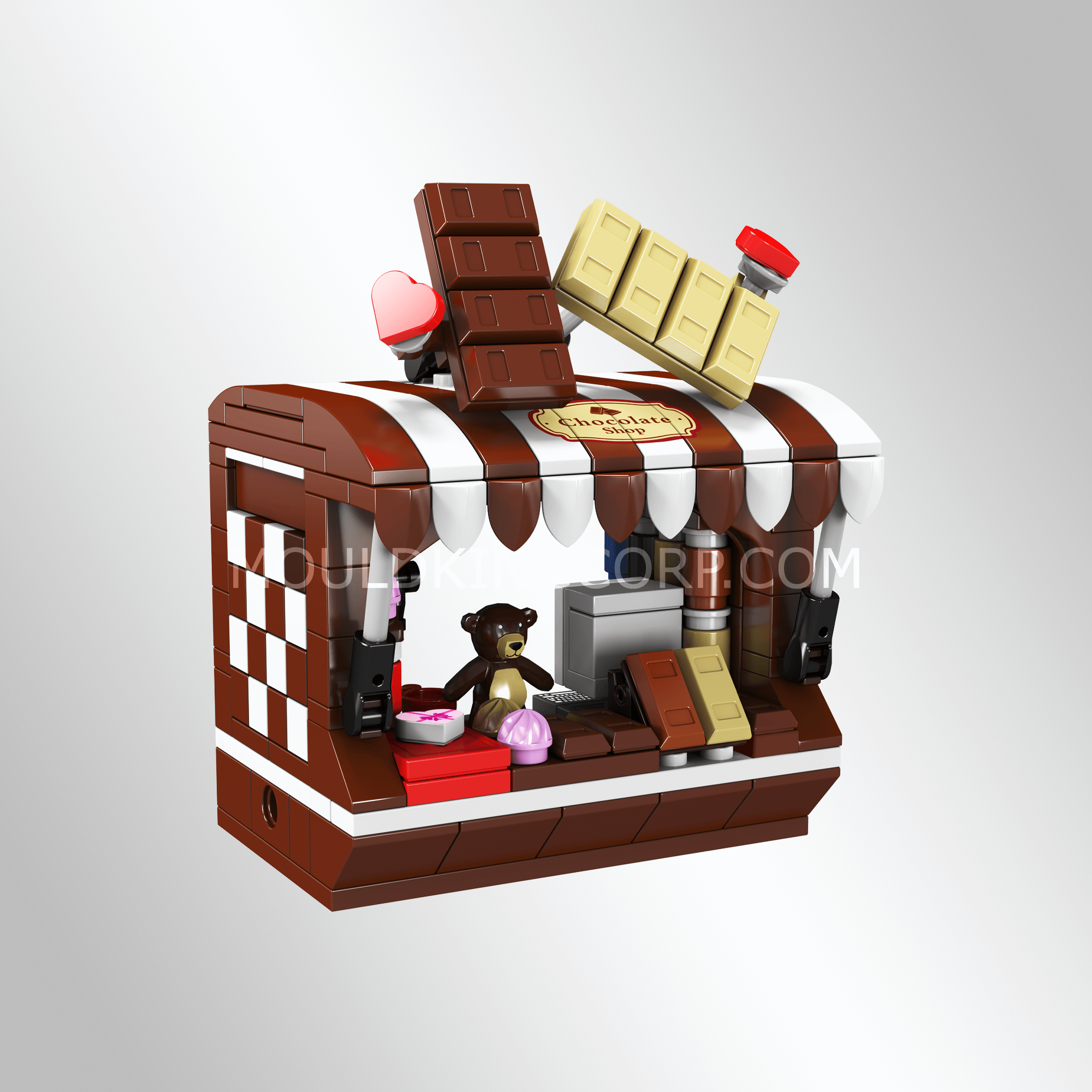 Mould King 24027 Chocolate Shop Building Blocks Toy Set - 255 Pcs Creative Bricks for Kids, DIY Gift for Birthday & Christmas | Fun Pretend Play for Children's Room Decor & Educational STEM Learning