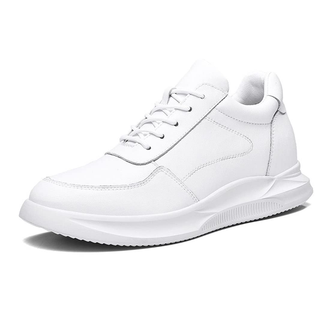 VIBLiSS Men's Invisible Height Increasing Sneakers - 3.14 Inch Elevator Shoes for Business, Office & Sports | Non-Slip White Dress Shoes for Men | Perfect for Work, Dating & Special Occasions