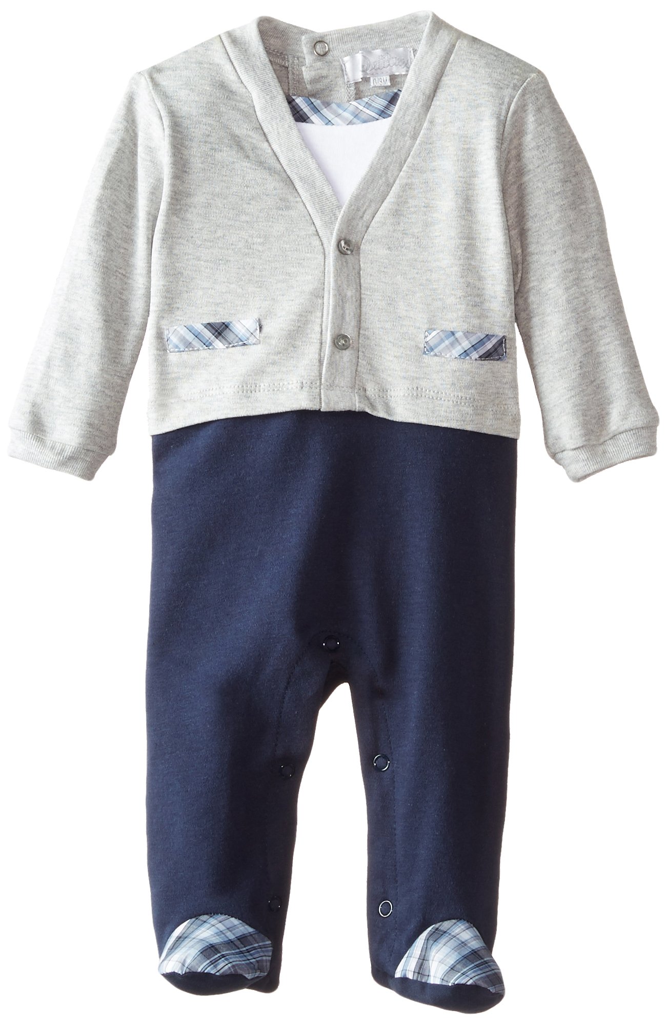 Baby Boys Newborn Preppy Footed Coverall Outfit - Soft & Cozy One-Piece for Infants | Perfect for Playtime, Sleepwear & Photo Shoots