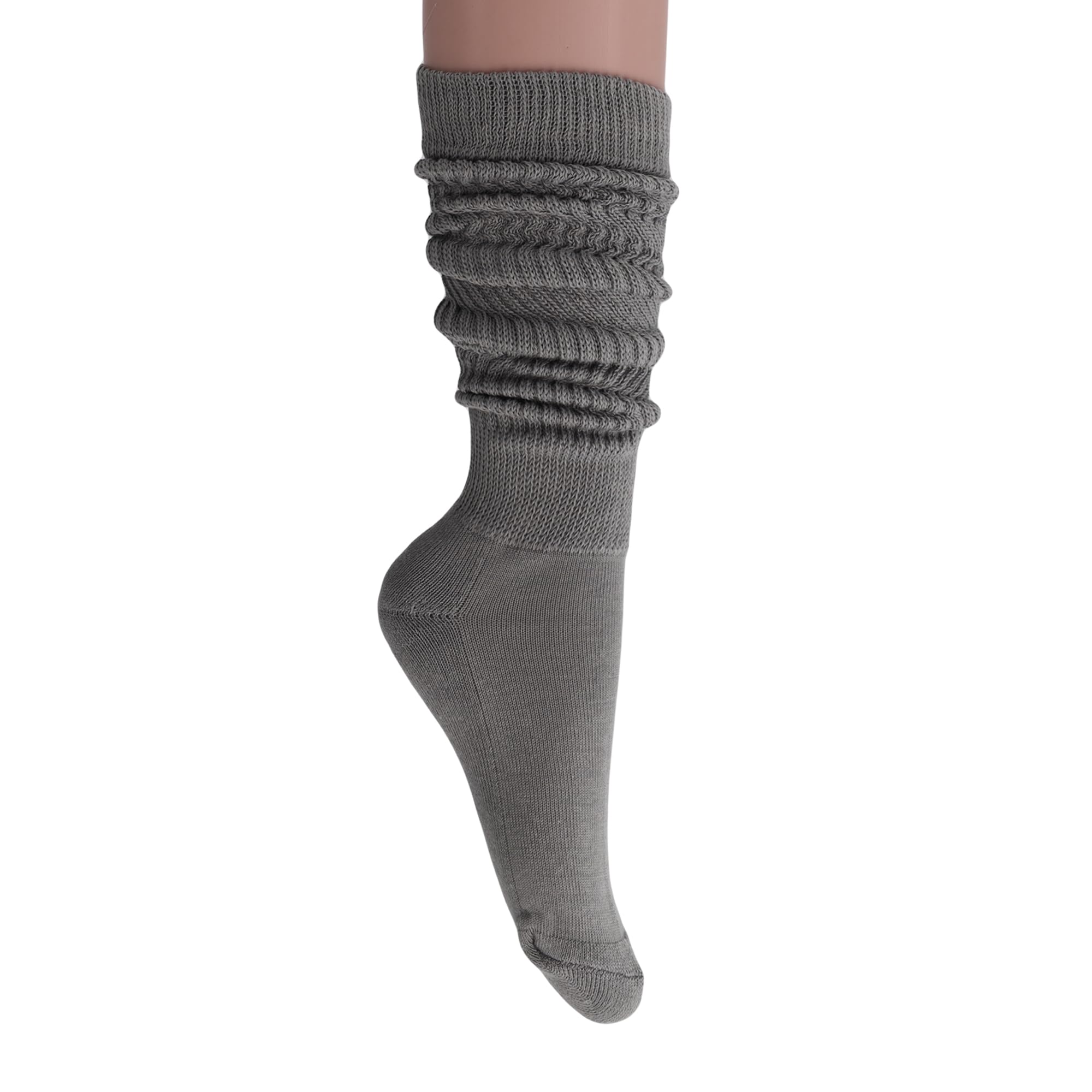 American Made Slouch Socks - Cotton Scrunch Knee High Extra Long Heavy Socks for Women | Cozy Winter Wear, Lounge Socks, Home & Office Comfort