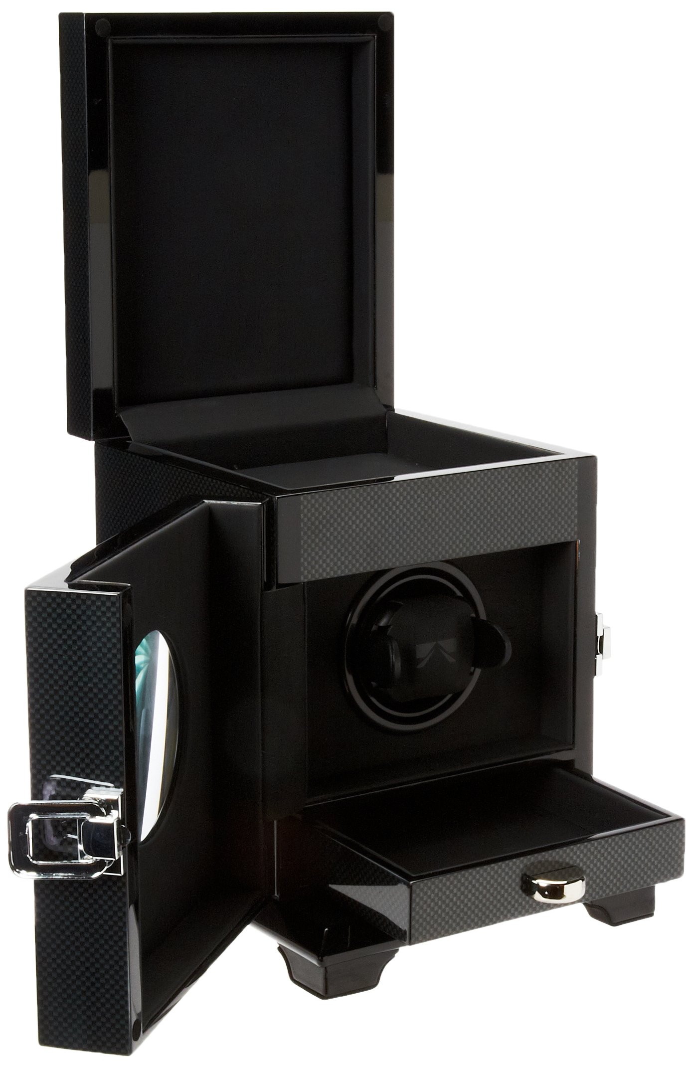 Volta 31-560010 Belleview Collection Single Carbon Fiber Watch Winder - Premium Automatic Watch Storage for Men & Women - Perfect for Home, Office or Travel Use
