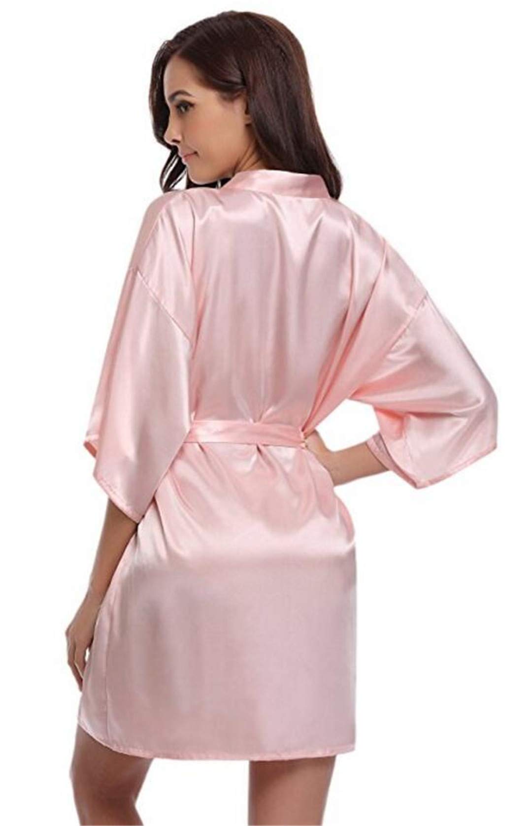 Luxury Silk Kimono Robe for Women - Navy Blue Satin Bridesmaid Robe & Sexy Dressing Gown - Perfect for Spa, Bridal Party, and Relaxation at Home - Size XL