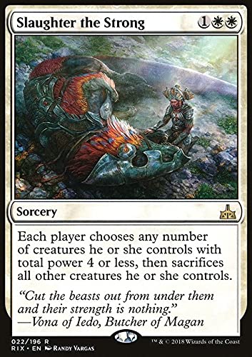 MTG Magic: The Gathering - Slaughter The Strong (22) Rivals of Ixalan RIX - Rare Trading Card for Collectors & Deck Builders - Perfect for Commander & Standard Format Games