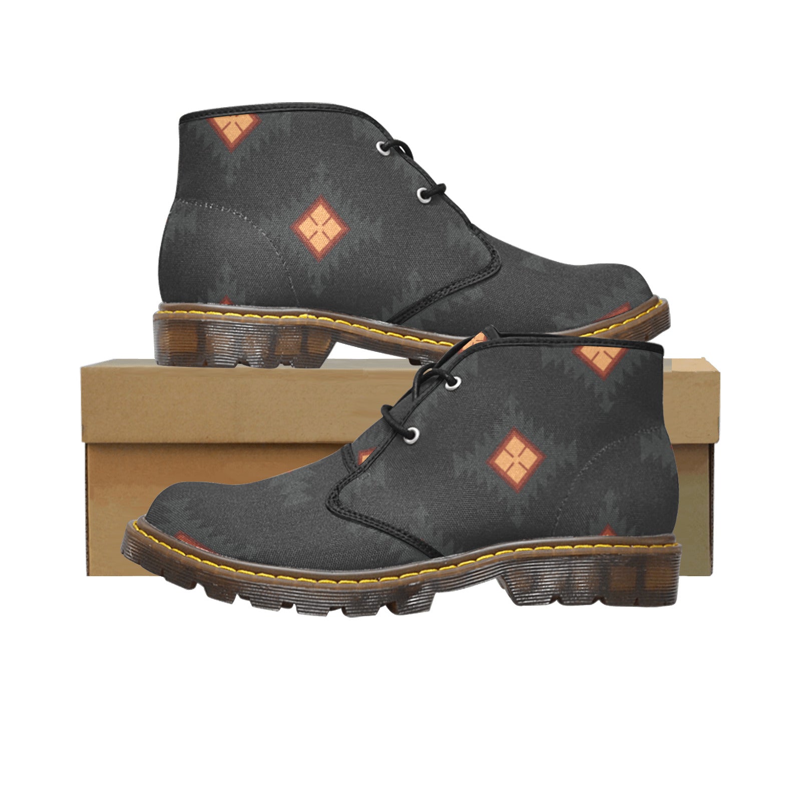 Women's Canvas Chukka Boots with Diamond Accents - Comfortable Casual Ankle Boots for Everyday Wear (Model 2402-1) | Perfect for Work, Walking & Outdoor Activities