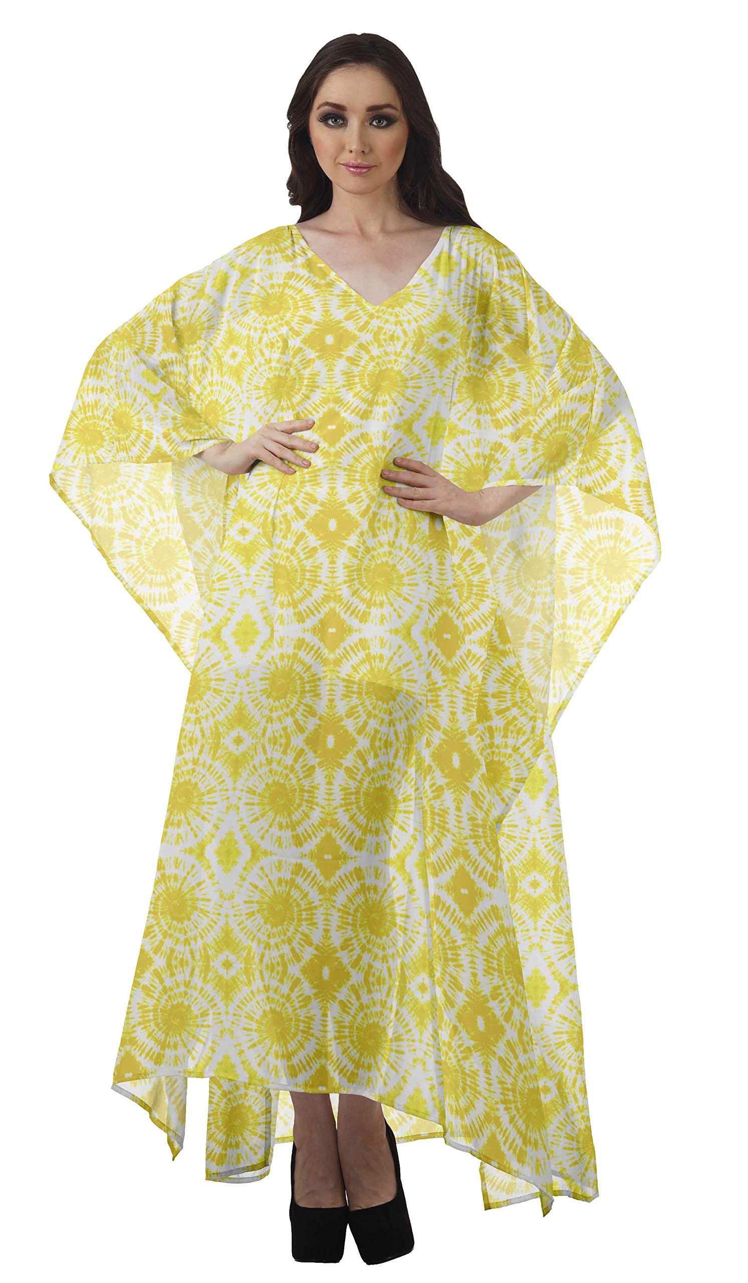 Stylish Moomaya Women's Swimsuit Cover Up - Sheer Turkish Kaftan Beach Dress for Poolside, Vacation & Summer Outings