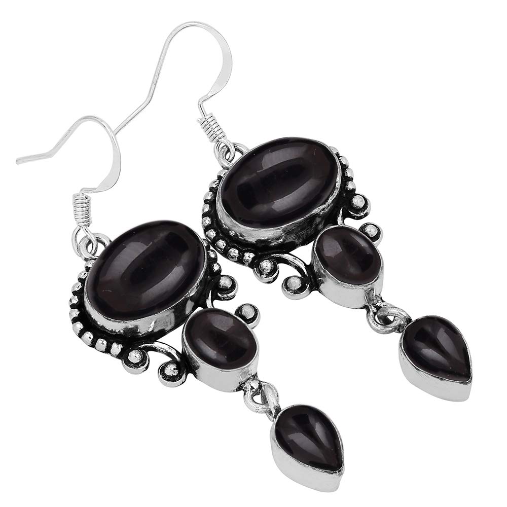 16.96 Carats Natural Semi-Precious Gemstone Dangle Earrings for Women - Handmade Bohemian Jewelry, Perfect Gift for Mom, Wife, Birthday, Anniversary & Women's Day - Elegant for Parties, Weddings & Daily Wear