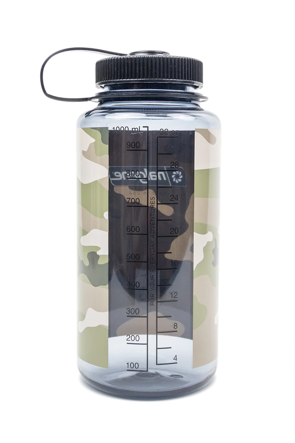 32oz Wide Mouth Camo Print Water Bottle - Durable & Leak Proof for Outdoor, Hiking, Camping & Gym Use