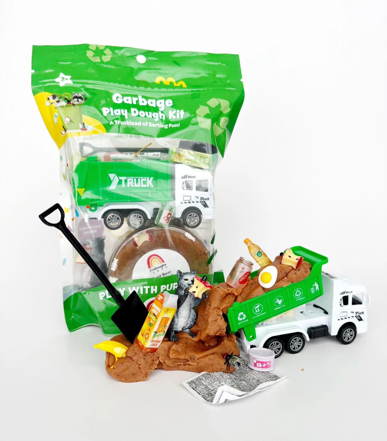Kiddough Play Kit - Fun & Educational Garbage Truck Toy for Kids | Pretend Play, Learning Activities & Imaginative Play Scenes
