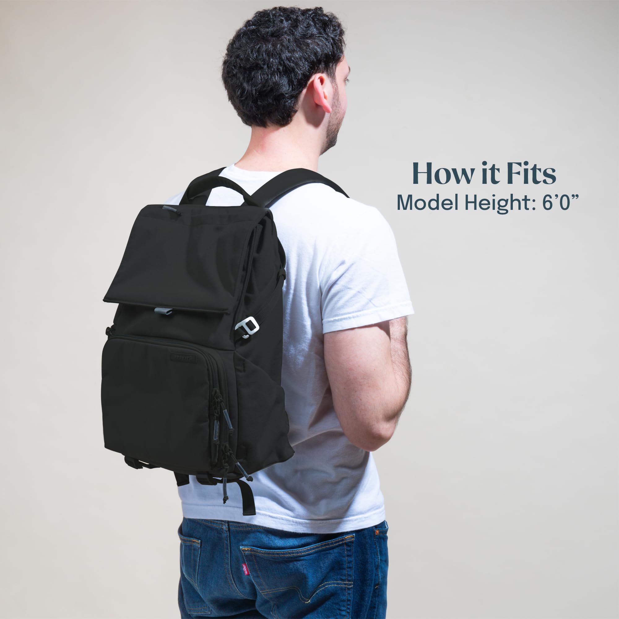 BREVITE The Runner - 18L Compact Camera Backpack for Photographers | Lightweight Travel DSLR Backpack with Laptop Compartment | Waterproof & Durable for Hiking, Commuting & Air Travel (Triple Black)